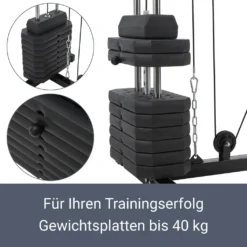 ArtSport Kraftstation ProfiGym 2000 Mit Latzug- & Butterflystange, Seilzug & Beinstrecker - 9 Gewichte Mit 40kg - Multistation Krafttraining Zuhause -Globbervi Verkaufe b8b0d2ed1796c13a9ffda51127957c49