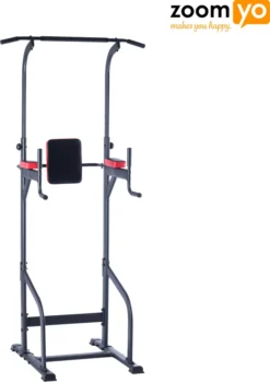 Zoomyo Fitnessstation Power Tower, Kraftstation Für Ein Abwechslungsreiches Training Zuhause Mit Dipstange
