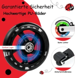 COSTWAY 2 In 1 Kinderkoffer 26L Und Scooter Mit LED Räder, Kindertrolley Mit Bremse, Für Kinder Ab 5 Jahre Alt (Rot) -Globbervi Verkaufe b8eb0b624d33397f09cc33cece59090f