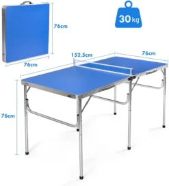 COSTWAY Tischtennisplatte Mit Netz, 2 Schlägern Und 4 Bällen, Tischtennistisch Klappbar, Tischtennis Platte Mit Griff, Campingtisch Metallrahmen 152,5x76x76cm 9 COSTWAY Tischtennisplatte Mit Netz, 2 Schlägern Und 4 Bällen, Tischtennistisch Klappbar, Tischtennis Platte Mit Griff, Campingtisch Metallrahmen 152,5x76x76cm -Globbervi Verkaufe b8fc82e18712f2ce34b838546acb9571