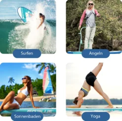 COSTWAY 335cm SUP Board Set Aufblasbar Mit Sicherheitsleine Paddel Pumpe Center Finne Rucksack & Reparaturset 170kg Belatbar Weiß+Blau -Globbervi Verkaufe b9de27ca888be7102a20ee08d42e1622