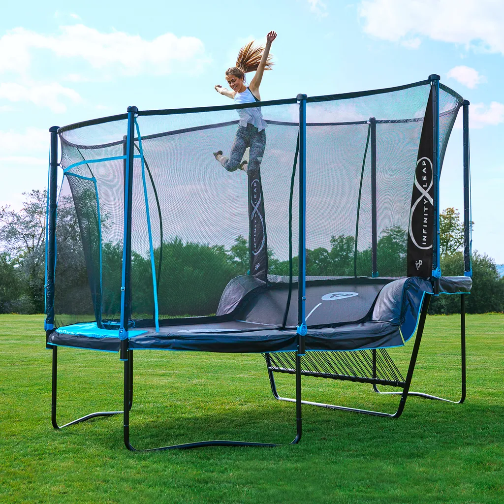 TP Toys Trampolin "Infinity" Mit Sicherheitsnetz Blau / Schwarz 447 X 292 X 320 Cm (L X B X H) 8 TP Toys Trampolin "Infinity" Mit Sicherheitsnetz Blau / Schwarz 447 X 292 X 320 Cm (L X B X H) – Bild 8