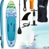 Wolketon 320cm Surfbretter Surfboard SUP Aufblasbares Stand Up Paddle Board Set Ideal Für Einsteiger Tragkraft Bis 130 Kg,320x76x15cm