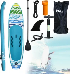 Wolketon 320cm Surfbretter Surfboard SUP Aufblasbares Stand Up Paddle Board Set Ideal Für Einsteiger Tragkraft Bis 130 Kg,320x76x15cm
