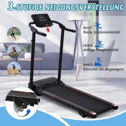 Merax Laufband Klappbar Elektrisch Laufbänder 1,5 PS Leiser Elektromotor 12 Km/h Mit LED Display, 12 Programme Und Pad-/Handyhalter, Max. Benutzergewicht 100kg, Schwarz -Globbervi Verkaufe be15099aa1044fb9508b5bf812944e77