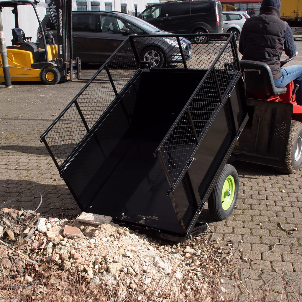 Rasentraktor Anhänger Kippanhänger 300 Kg Kippbar Mit Kupplung 11 Rasentraktor Anhänger Kippanhänger 300 Kg Kippbar Mit Kupplung – Bild 11