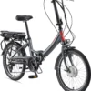 Telefunken F810 E-Faltrad, 7 Gang Shimano Kettenschaltung, Gepäckträgerakku, 20 Zoll, Anthrazit