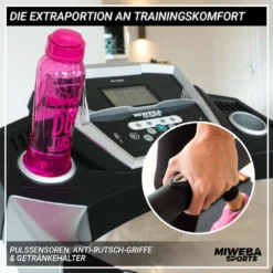 Miweba Sports Laufband Home Track HT1000F - Klappbar - Mit Steigung - 1-16km/h - Quick-Speed - Safety-Key - Tablethalterung - Bis 120 Kg - Fitnessgeräte - (Schwarz) -Globbervi Verkaufe bf50cabc171030101e808f34ada3327d