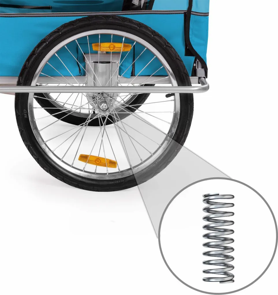 FROGGY Kinder Fahrradanhänger Mit Federung + 5-Punkt Sicherheitsgurt Radschutz Anhänger Für 1 Bis 2 Kinder Design Sky 10 FROGGY Kinder Fahrradanhänger Mit Federung + 5-Punkt Sicherheitsgurt Radschutz Anhänger Für 1 Bis 2 Kinder Design Sky – Bild 10