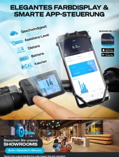 BLUEWHEEL 20" Klappbares E-Bike, Deutsche Qualitätsmarke, Shimano 7 Gang-Schaltung, EU-konform Klapprad Mit App + 250 W Motor + Batterie Abnehmbar, Electric Bike 25 Km/h Bis Zu 150 Km, BXB55 Weiß 10 Ah Batterie -Globbervi Verkaufe c0074f32012727cf03eb77c3295f58ac