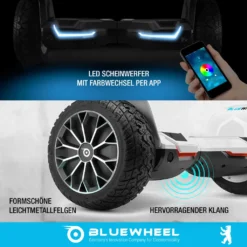 8.5“ Premium Offroad Hoverboard Bluewheel HX510 SUV Farbe: Rot - Deutsche Qualitäts Marke - Kinder Sicherheitsmodus & App - Bluetooth - Starker Dual Motor - Aluminium Case Elektro Skateboard Selbstausgleichender Elektroroller -Globbervi Verkaufe c0124495d412069bc7a9ada06e916ace 1