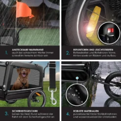 KESSER® Hundeanhänger Boxer 3-in-1 Hundebuggy & Jogger Fahrradanhänger Groß Ca. 240 Liter Volumen, Gefedert, Material: 600D Oxford Canvas, SmartSpace Concept, Maximale Belastbarkeit: 40 Kg, Farbe:Schwarz -Globbervi Verkaufe c09d916334f48cd6d5a32464f71189d5