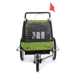 SAMAX Fahrradanhänger 2in1 Jogger - In Grün/Schwarz - Silver Frame -Globbervi Verkaufe c0abcf127a71751b27ebfd95ea313818