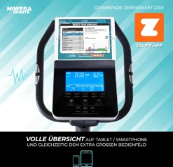 Miweba Sports Profi Ergometer ME500, 14 Kg Schwungrad, App Kompatibel, Tablethalterung, Bluetooth, LCD Display, Pulsmesser Inkl. Pulsgurt, Trimmrad Bis 150 Kg, Fitnessbike, Heimtrainer, Fahrrad -Globbervi Verkaufe c0cb33d9450e2167c63f928e989db225