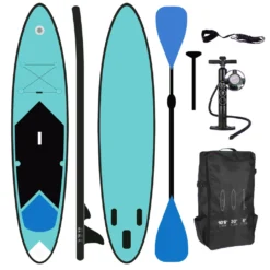 SUP XL Board Stand Up Paddling Surfboard Aufblasbar Doppel-Paddel SUP Blau 320cm