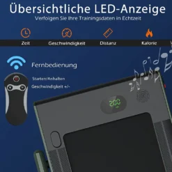 COSTWAY 2 In 1 Laufband Mit APP & Fernbedienung | Bluetooth | 1-12 Km/h | LED Display | Handyhalterung | Klappbar | Bis 120 Kg Belastbar Grün -Globbervi Verkaufe c20a93ab4923db4d320bad2cf9dc24f4