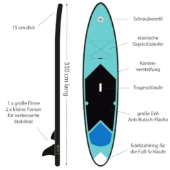 SUP XL Board Stand Up Paddling Surfboard Aufblasbar Doppel-Paddel SUP Blau 320cm -Globbervi Verkaufe c3202f2503e2abf9e8ed4dfc0c0b1ece