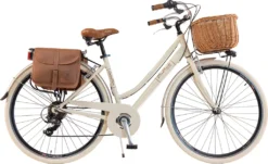 Via Veneto By Canellini Fahrrad Citybike Frau Aluminium Mit Korb Und Tasche - Beige 46