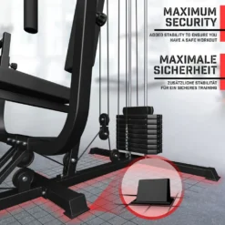 Physionics® Kraftstation - Verstellbar, Latzug, Butterfly, Beincurl, Armcurl, Rudern, Für Zuhause, 40kg Gewichte - Fitnessstation, Multistation, Trainingsstation, Homegym, Multigym, Krafttraining -Globbervi Verkaufe c3c7e231ce8937eebdb64abeb808f45b