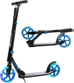 COSTWAY Scooter Cityroller 100kg Belastbar Kickscooter Mit 2 LED Rädern Klappbar Und Höhenverstellbar Blau -Globbervi Verkaufe c3c972bbe7480e3d138298631685656d
