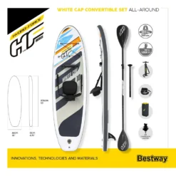 Bestway SUP Board-Set White Cap 305x84x12cm -Globbervi Verkaufe c3cf25bfa14b085fc40886eb8b3656fc