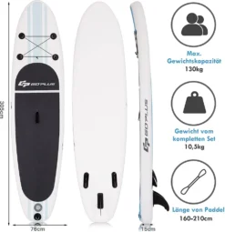 COSTWAY 305cm Stand Up Paddling Board, SUP Board Aufblasbar, Mit Paddel, Pumpe & Finne -Globbervi Verkaufe c3d63f7bb845f877ea8d6e5c865dda2e
