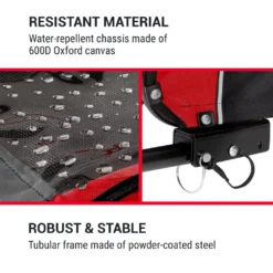 Klarfit Husky Race Fahrrad-Hundeanhänger,ca. 282 L Volumen,Material: 600D Oxford Canvas Mit Wasserdichter PVC-Beschichtung,SmartSpace Concept: Faltbar,maximale Belastbarkeit: 40 Kg - Rot -Globbervi Verkaufe c3f99694701b04d4e0091654fbf352ca