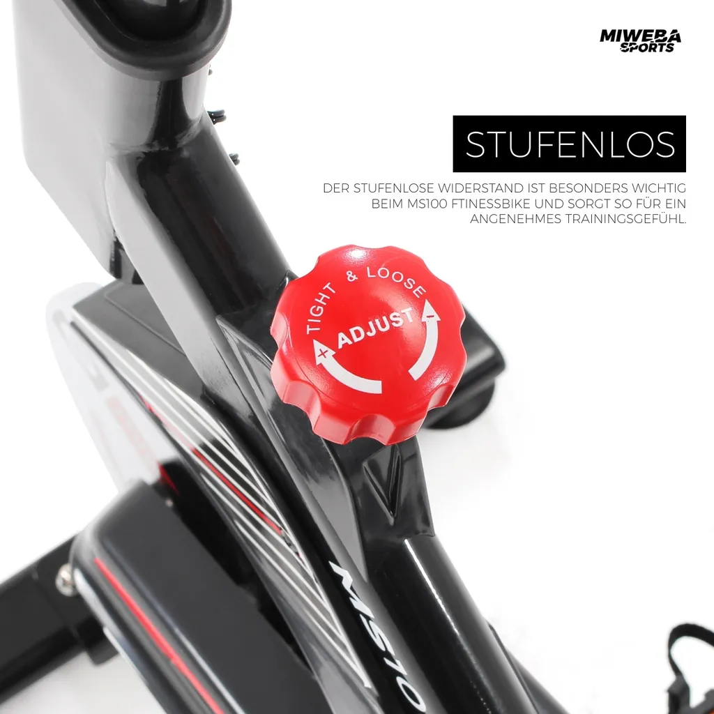 Miweba Sports Profi Speedbike MS100, 10 Kg Schwungmasse, Handyhalterung, Pulsmessung, LCD Display, Indoor Cycle, Bike, Heimtrainer, Fahrrad, Fitnessbike, Trimmrad, Fitnessfahrad, Cardio 4 Miweba Sports Profi Speedbike MS100, 10 Kg Schwungmasse, Handyhalterung, Pulsmessung, LCD Display, Indoor Cycle, Bike, Heimtrainer, Fahrrad, Fitnessbike, Trimmrad, Fitnessfahrad, Cardio – Bild 4