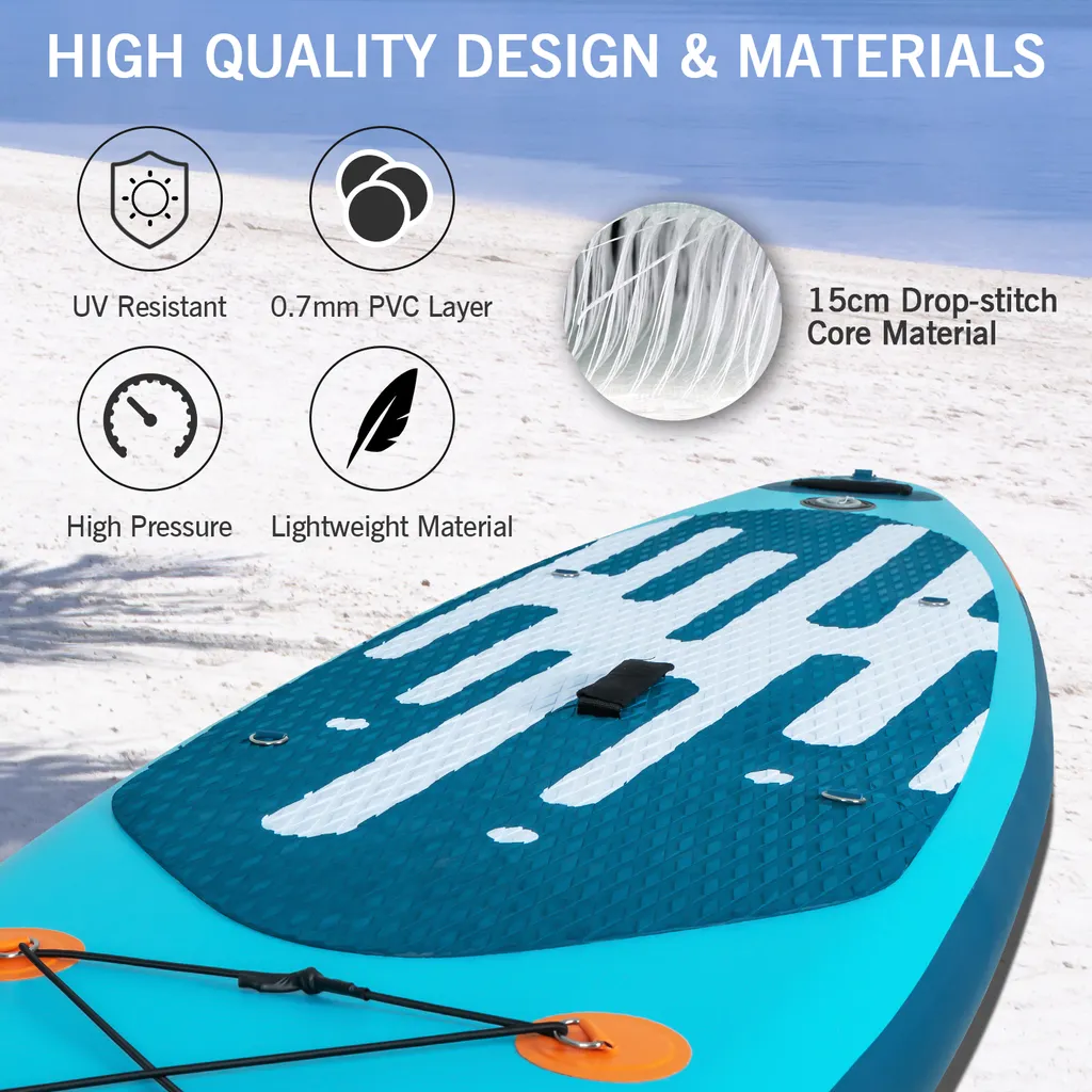 Puluomis Stand Up Paddle Boards Aufblasbar SUP 320cm Surfbrett Paddling Paddelboard Set Mit Video Halter Und Fußband, , MB. Bis 150Kg 320x76x16cm, Blau 5 Puluomis Stand Up Paddle Boards Aufblasbar SUP 320cm Surfbrett Paddling Paddelboard Set Mit Video Halter Und Fußband, , MB. Bis 150Kg 320x76x16cm, Blau – Bild 5