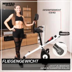 Miweba Sports Profi Heimtrainer MX100, X-Bike Klappbar Faltbar, App Steuerung, Tablethalterung, Zugbandsystem, Handpulssensoren, Komfortsitz, Cardio, Fitnessbike, Heimtrainer, Fahrrad (Schwarz/Weiß) -Globbervi Verkaufe c5bcf9f4256d98a0c2b8a5dc0d14b21f