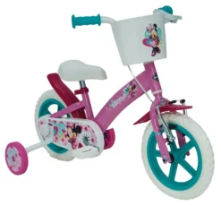 Huffy Kinderfahrrad Disney Minnie Mouse 12 Zoll Rosa Mit EVA-Bereifung, Stützrädern Und Korb
