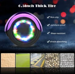 6.5" Hoverboard Lila Mit LED Light Und Bluetooth Mit Hoverkart Schwarz Für Erwachsene Und Kinder, Elektroscooter Smart Scooter Selbstausgleichender Elektroroller Mit Gokart -Globbervi Verkaufe c6980de71cbc5035f005bd1a42dce4e8