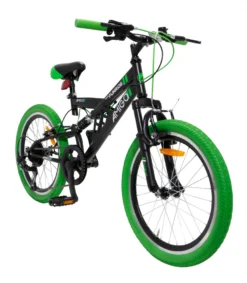 Amigo Fun Ride - Mountainbike 20 Zoll Für Jungen Und Mädchen - Geeignet Ab 120 Cm - Mit 7-Gang Und Fahrradständer - Schwarz/Grün