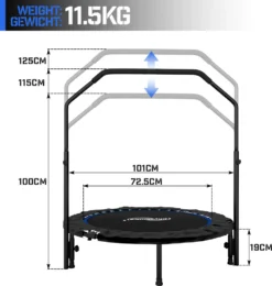 Physionics® Fitness Trampolin - Ø 101 Cm, Höhenverstellbarer Haltegriff, Bis 150 Kg, Klappbar - Mini-Trampolin, Aerobic Trampolin Für Erwachsene Und Kinder, Indoor, Jumper, Rebounder 23 Physionics® Fitness Trampolin - Ø 101 Cm, Höhenverstellbarer Haltegriff, Bis 150 Kg, Klappbar - Mini-Trampolin, Aerobic Trampolin Für Erwachsene Und Kinder, Indoor, Jumper, Rebounder -Globbervi Verkaufe c7186a244f6c8f71994de41367f068c8