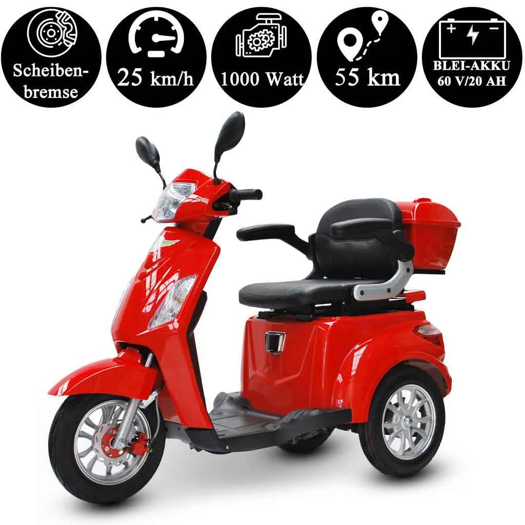 ECO ENGEL 500 Rot, 25 Km/h, 1000 Watt Seniorenmobil Elektromobil Seniorenfahrzeuge 2 ECO ENGEL 500 Rot, 25 Km/h, 1000 Watt Seniorenmobil Elektromobil Seniorenfahrzeuge – Bild 2