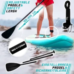 Physionics® SUP Board - 305/320/366 Cm, Aufblasbar, Handpumpe Mit Druckmesser, Rucksack - Paddling Board, Surfboard (320 Cm, Nymph Mintgrün) -Globbervi Verkaufe c83386ffae133cbe737bc0b59bc1d4e9