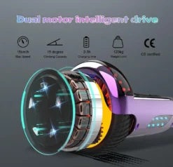 GeekMe Hoverboard Für Kinder 6,5 Zoll, Elektroroller, Elektro Scooter Board Mit Bluetooth Lautsprecher, LED Leuchten, Geschenk Für Kinder, Jugendliche Und Erwachsene -Globbervi Verkaufe c8b4ac83bbed1f23b115cde94c1b8be3