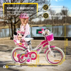 Actionbikes Kinderfahrrad Unicorn 16 Zoll - Kinder Fahrrad - Caliper Bremsen - Kettenschutz - Stützräder - Kinderrad - Rad - Bike - Mädchen - Pink - 4-7 Jahre -Globbervi Verkaufe c92d21737f5b9b95cc82ac0112a53234