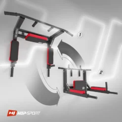 Hop-Sport 2in1 Kraftstation HS-1007K – Dip-Station Mit Klimmzugstange Zur Wandmontage – Pull Up Bar Mit Rutschfesten Griffen -Globbervi Verkaufe c9a841fe256aa1e192b69da6d48c518a