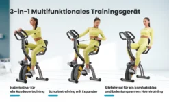 Hop-Sport 3-in-1 Fitness Heimtrainer Klappbar HS-3010x Grix - Fitnessfahrrad Mit Rückenlehne, Widerstandsbändern - Hometrainer Fahrrad Mit LCD-Display -Globbervi Verkaufe ca485a5b59ed7e62d05e7b2f7e605be4