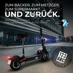 EFlux Lite Six 1000W Elektro Roller - E-Scooter - Straßenzulassung - Elektroroller - (Schwarz) - 45 Km Reichweite - Lithium-Ionen-Akku -Globbervi Verkaufe cb193a9b509153d4428791adc088bc74