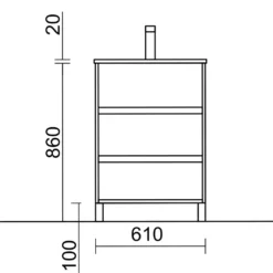 Salgar ARENYS Set 600 3 Schubladen Kaledonien Eiche Badmöbel -Globbervi Verkaufe cc66171d18cbad05c7139101dd7e1ec3