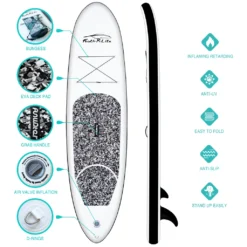 Funwater Aufblasbares Stand Up Paddle Board 305 X 76 X 15 Cm, Surfboard, SUP, Paddle Board, Camo Surfboard Full Paddle Pump Bag, Handpumpe, Schwarz Und Weiß -Globbervi Verkaufe cc940802a3e04c16692befa2197332da