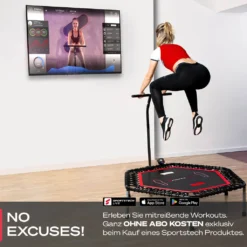 Messe-Neuheit 2020! Smart Fitness Trampolin, Inkl. Pulsgurt, Sprungzähler & APP, Klappbar, Höhenverstellbarer Haltegriff Mit Handy- & Flaschenhalterung, HTX100 Indoor Jumping Workout 16 Messe-Neuheit 2020! Smart Fitness Trampolin, Inkl. Pulsgurt, Sprungzähler & APP, Klappbar, Höhenverstellbarer Haltegriff Mit Handy- & Flaschenhalterung, HTX100 Indoor Jumping Workout -Globbervi Verkaufe cde52fcd1ed7cce3e444bac2fe47e82f