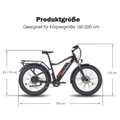 JOBOBIKE E-Bike Elektrofahrrad E-Mountainbike Robin, 26 Zoll Fat-Reifen Elektrobike, LG Akku 250w Heckmotor Gang SHIMANO Acera Schaltwerk, Kettenschaltung, Aluminium-Rahmen, Mechanische Scheibenbremse Damen Heren -Globbervi Verkaufe ce58e77578c9a42668fa091f58c5a0d4