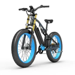 Lankeleisi RV700 1000W 16Ah 26 Zoll Fatbike Doppelbrückengabel E-Mountainbike--Blau