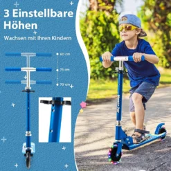COSTWAY Scooter Kinder Roller, Tretroller Mit LED-Räder, Klappbar Lenker, Höhenverstellbar Kinderroller Cityroller Kickscooter Für Jungen Und Mädchen Ab 3 Jahren -Globbervi Verkaufe cecad32f99e2b3df0329d4800af14909