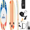 COSTWAY 320 X 76 X 15 Cm Stand Up Paddling Board Mit Sitz, Inkl. Rucksack, Pumpe, Verstellbares Paddel, Sicherheitsleine, Bungee-Seil Und Reparaturset, SUP Board 150kg Aufblasbar