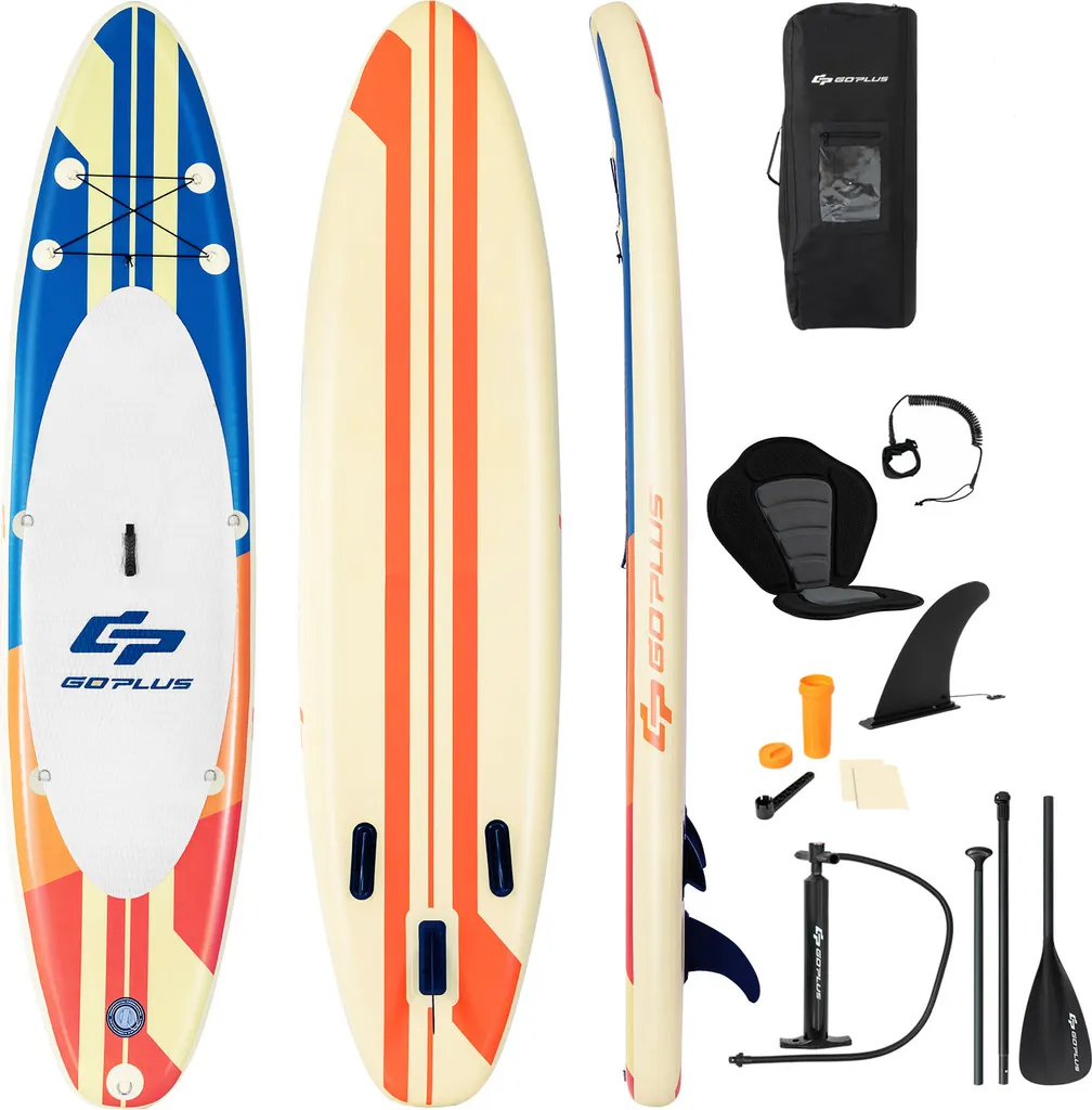 COSTWAY 320 X 76 X 15 Cm Stand Up Paddling Board Mit Sitz, Inkl. Rucksack, Pumpe, Verstellbares Paddel, Sicherheitsleine, Bungee-Seil Und Reparaturset, SUP Board 150kg Aufblasbar 1 COSTWAY 320 X 76 X 15 Cm Stand Up Paddling Board Mit Sitz, Inkl. Rucksack, Pumpe, Verstellbares Paddel, Sicherheitsleine, Bungee-Seil Und Reparaturset, SUP Board 150kg Aufblasbar