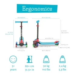 Chillafish Scotti GLOW 3-Rad Scooter Mit Bremse Und LED Lichter, Farbe:Red -Globbervi Verkaufe cf995f707afb8eb49d206c5ac8aec744